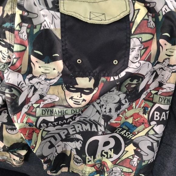 Men's DC Comics Batman Robin Flash Superman Swim Trunks Board Shorts  Sz XL - Picture 7 of 9